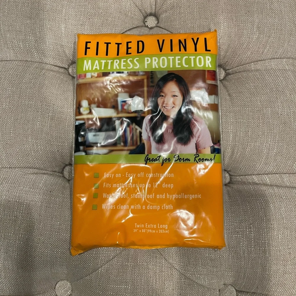 Fitted Vinyl Mattress Protector Twin Extra Long NWT